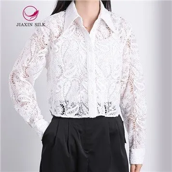Top de encaje blanco para mujer